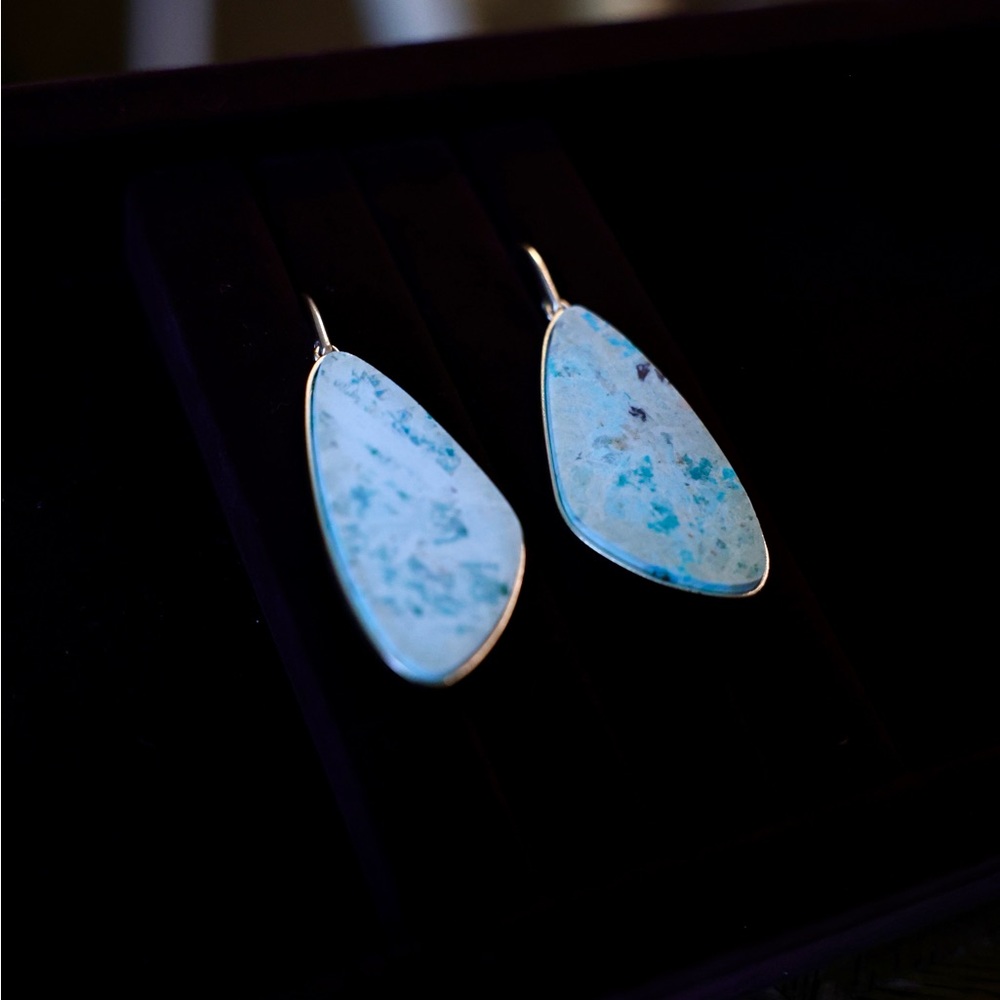 Larimar Stone Earrings - Picture 5 of 7